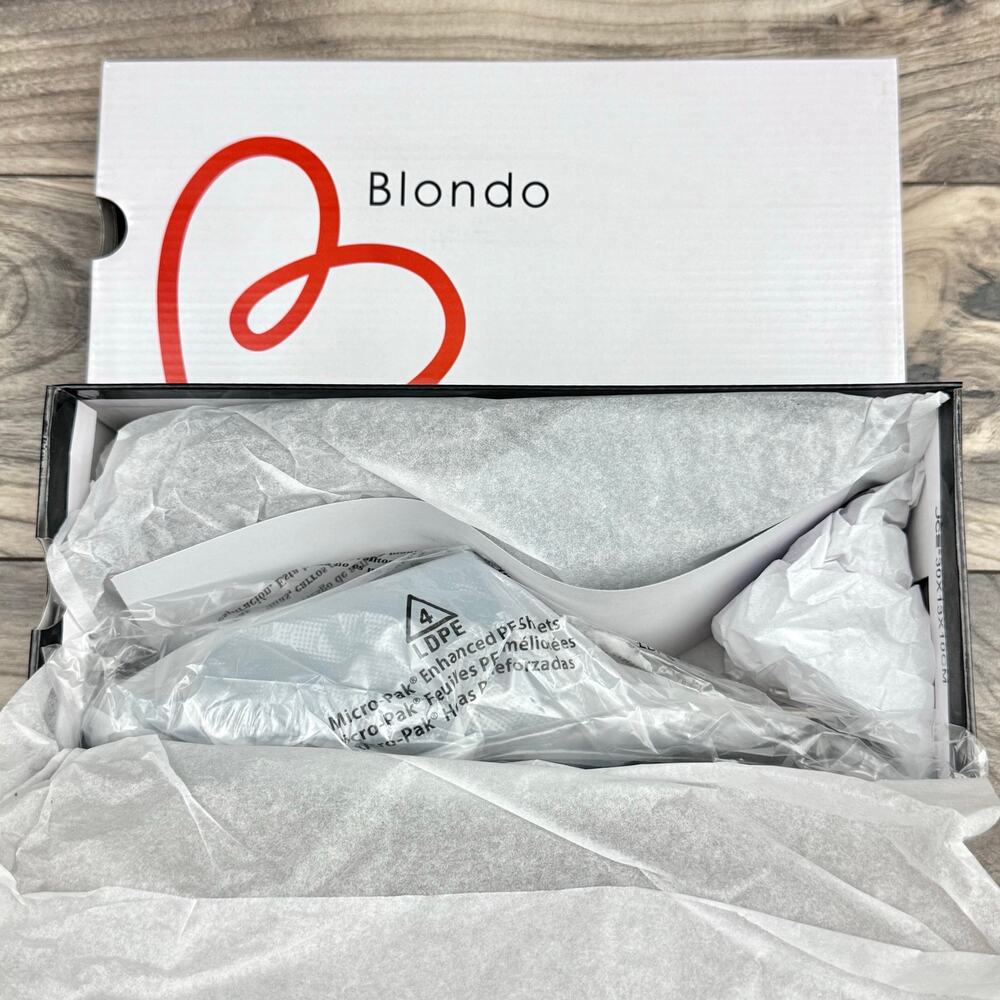 NIB Blondo 8.5M Waterproof Emilia Black Nubuck Slide Flat Sandals Jute Trim - Picture 10 of 12